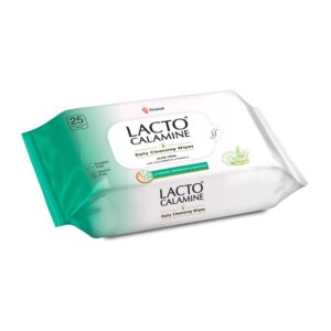 lacto calamine daily cleansing wipes aloe vera with cucumber & vitamin e 25 wipes