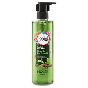buds & berries acne fight face wash clove & tea tree oil 240ml