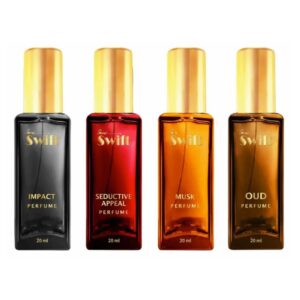 swift luxury combo perfume gift set for men & women | musk, oud, impact & seductive appeal eau de parfum 4x20ml