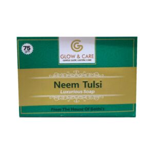 glow & care neem tulsi luxurious bath soap 75gm | antibacterial & antifungal soap