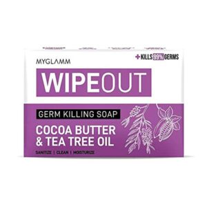 myglamm wipeout germ killing soap cocoa butter & tea tree oil | 75g