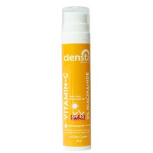 clensta vitamin c daily glow sunscreen gel spf 50 pa++++ 50g